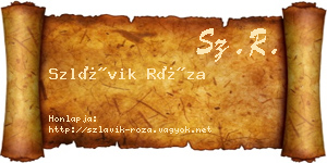 Szlávik Róza névjegykártya