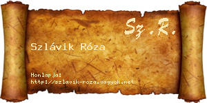 Szlávik Róza névjegykártya