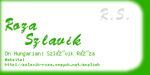 roza szlavik business card